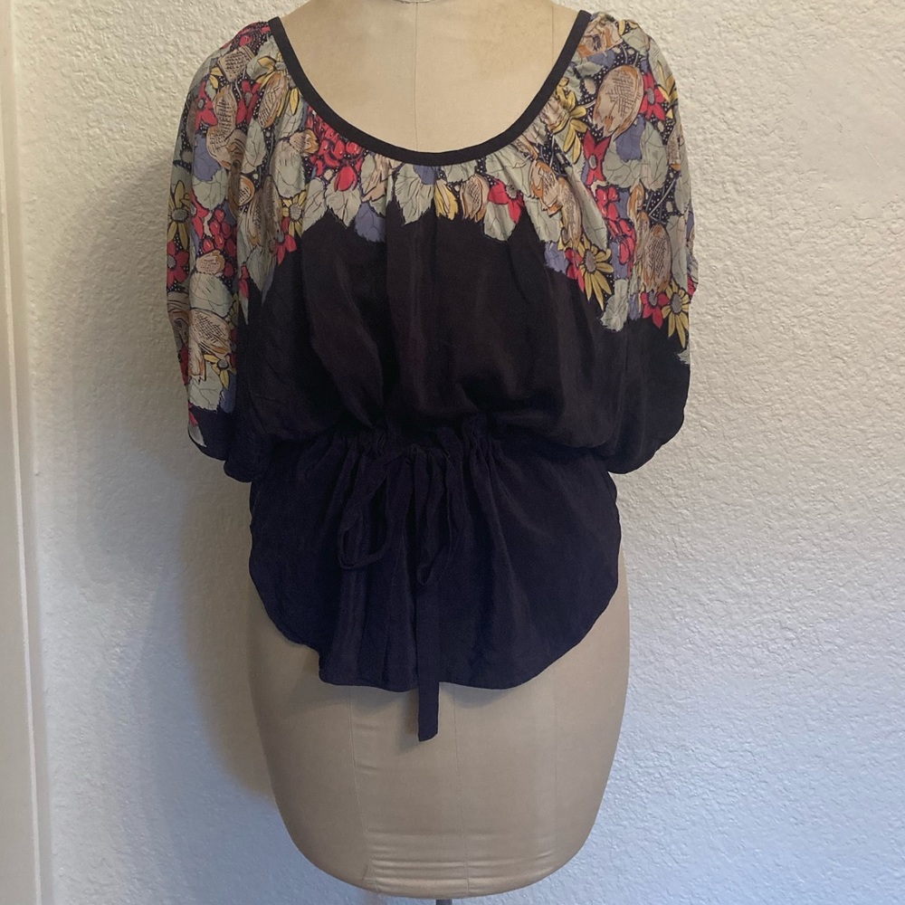 Rebecca Taylor Silk Top Blouse Vintage Style Floral Pattern 6 - Sample